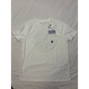 NWT Abercrombie Kids 9/10 Logo Graphic T-Shirt White Blue‎